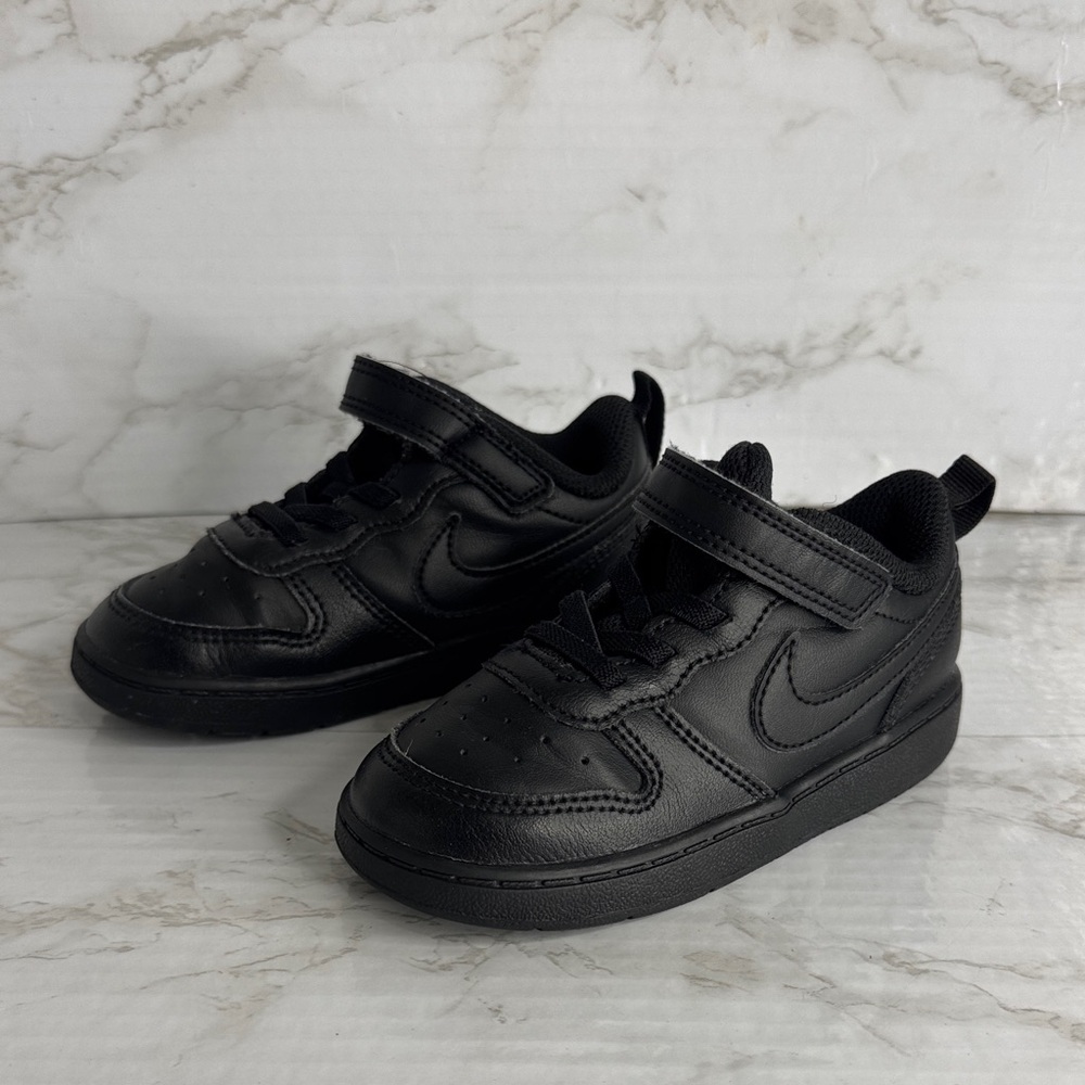 Nike Court Borough Low 2 (TD) sneakers triple black size 8C
